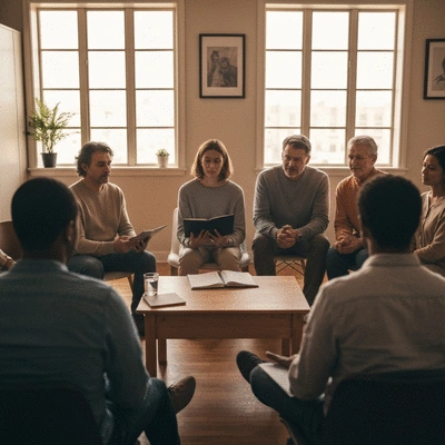 Person with MS finding emotional support in a group setting