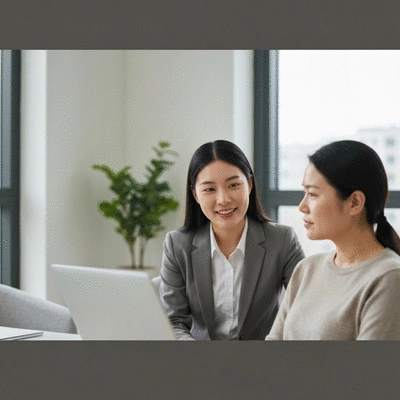 Mental health professional consulting with an MS patient, showing empathy and support.